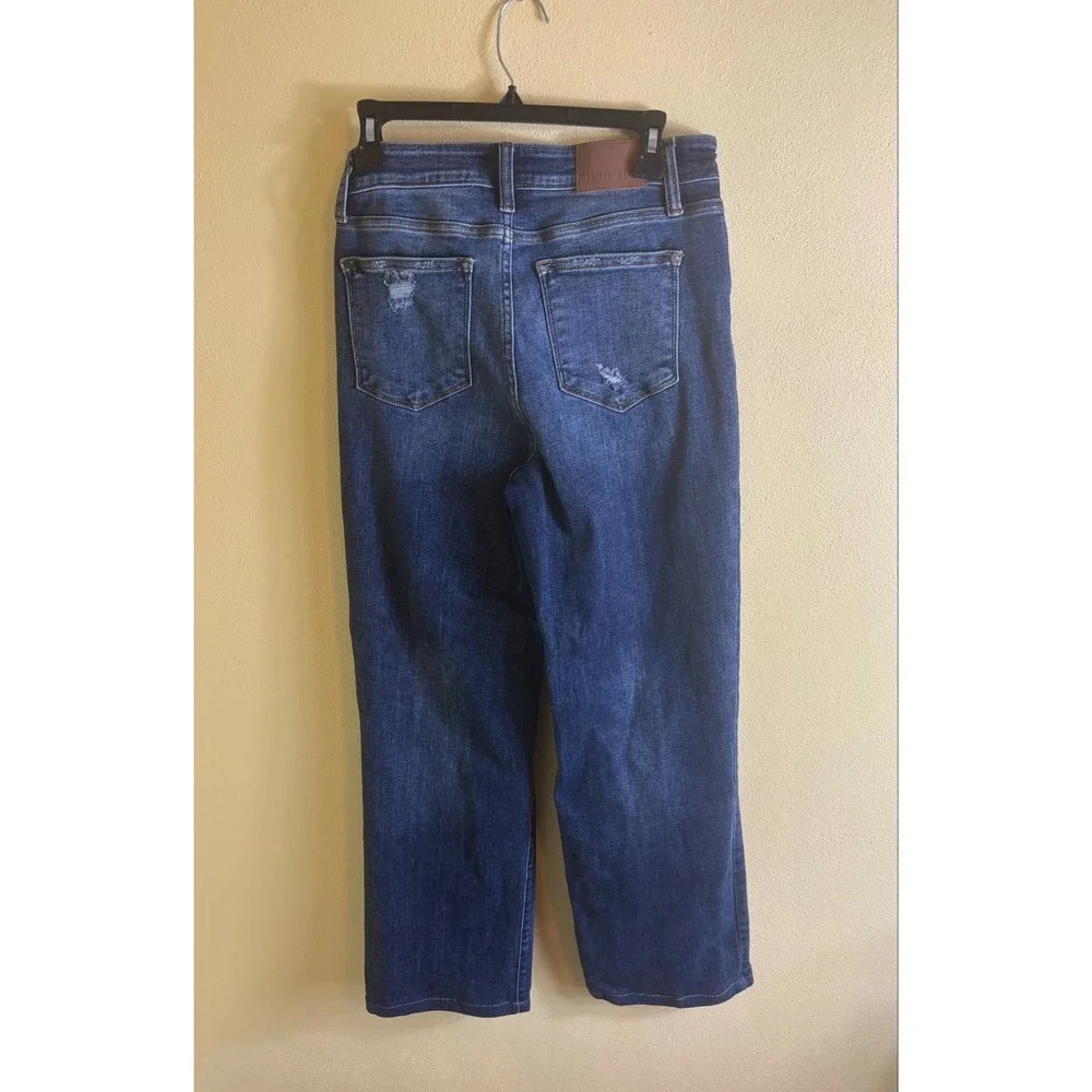 Judy Blue Straight Fit‎ Women's Denim Blue Jeans Distressed Size 7/28